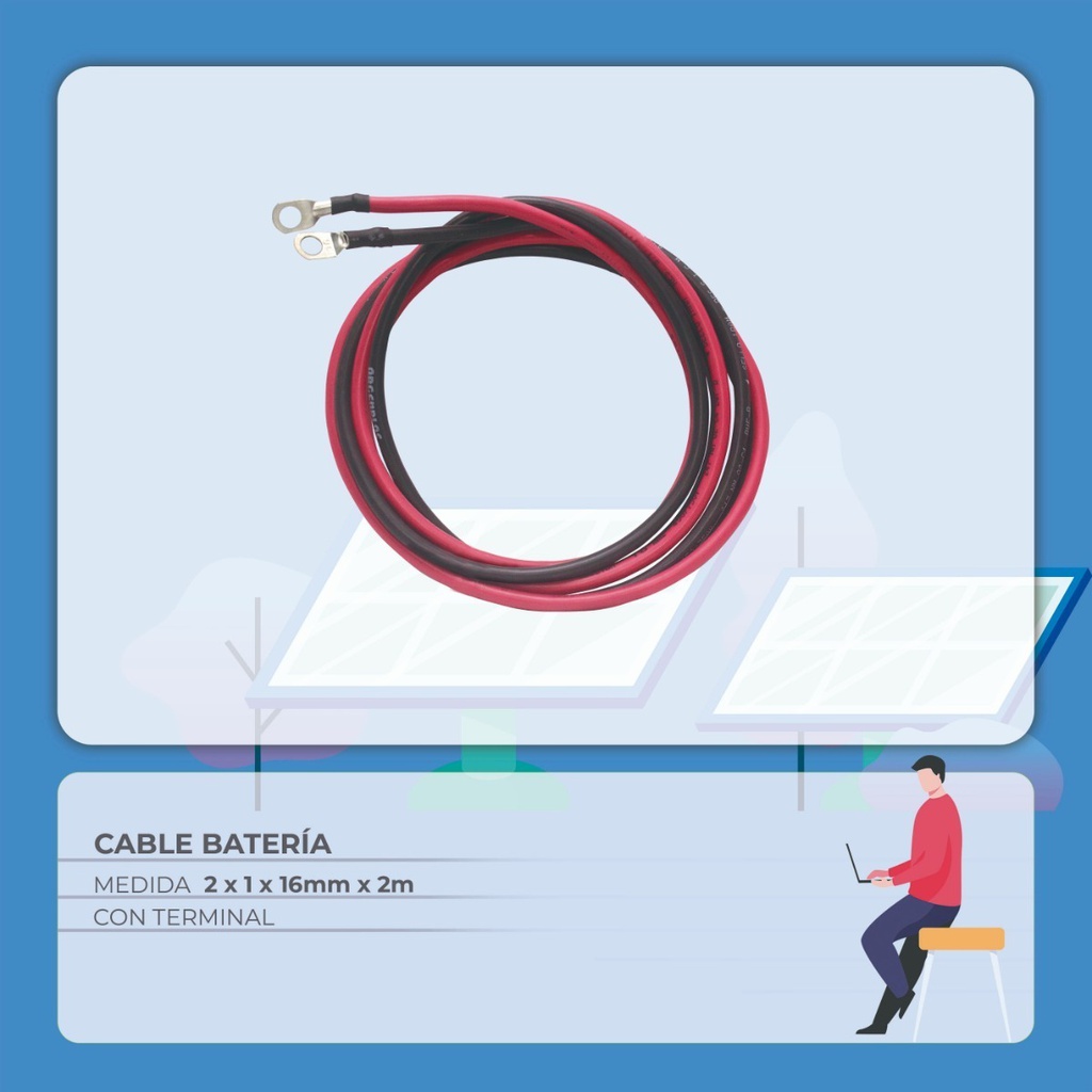 Cable Baterias 2 x 1 x 16mm x 4m C/Terminal