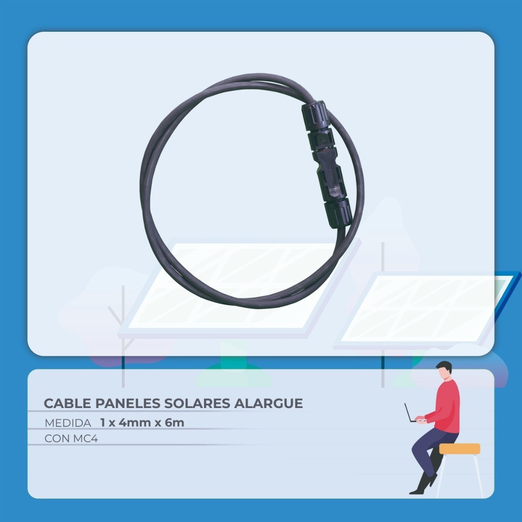 Cable Paneles Solares Alargue C/MC4 1 x 4mm x 6m